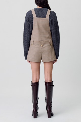 Tuta corta in lana - Beige e grigio
