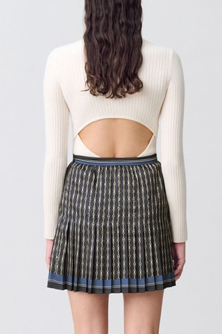Plissérok met Hoge Taille - Donkerblauw
