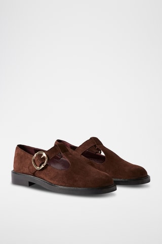 Scarpe baby in crosta di pelle scamosciata - Marrone