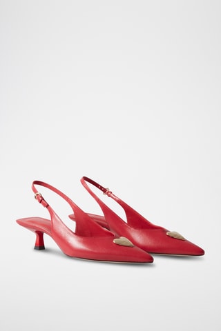 Décolleté in pelle di montone - Rosso