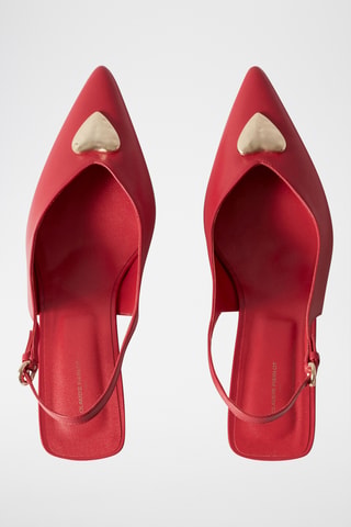 Décolleté in pelle di montone - Rosso