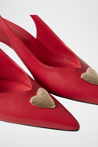 Décolleté in pelle di montone - Rosso