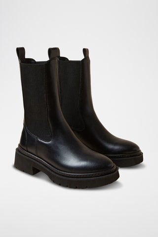 Stivaletti Beatles in pelle - Nero