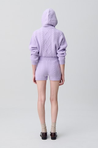 Short en laine et cachemire taille haute - Violet