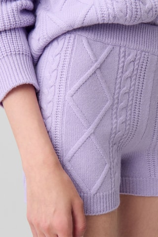 Short en laine et cachemire taille haute - Violet