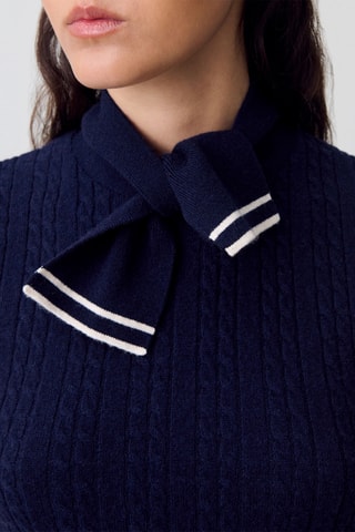 Pull sans manches en laine et cachemire - Bleu marine