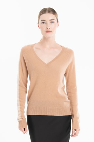 Pull slim en cachemire Ria 1 - Camel