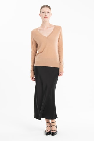 Pull slim en cachemire Ria 1 - Camel