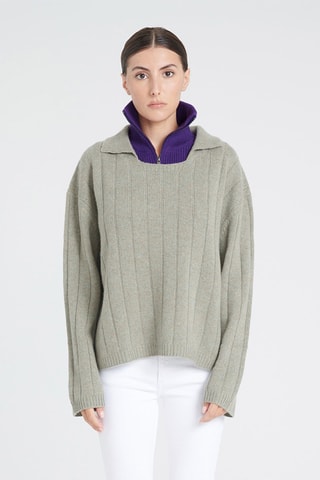 Pull oversize oversize en cachemire Zaya 17 - Kaki