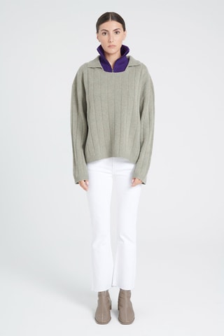 Pull oversize oversize en cachemire Zaya 17 - Kaki