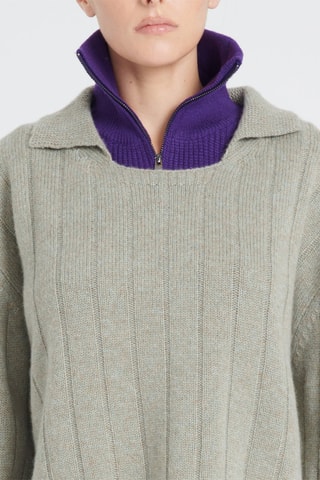 Pull oversize oversize en cachemire Zaya 17 - Kaki