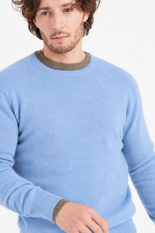 Pull slim en cachemire Luke 2 - Bleu