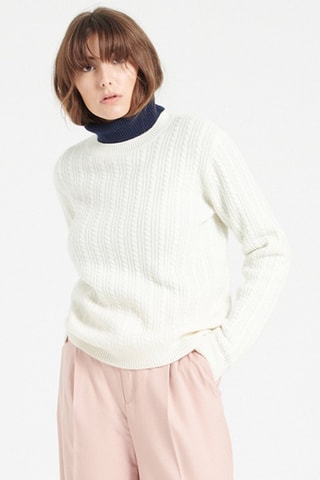 Pull ajusté en cachemire Lilly 29 - Blanc