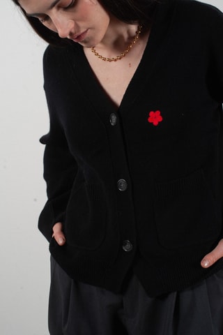 Gilet oversize en cachemire et laine Hana 3 - Noir