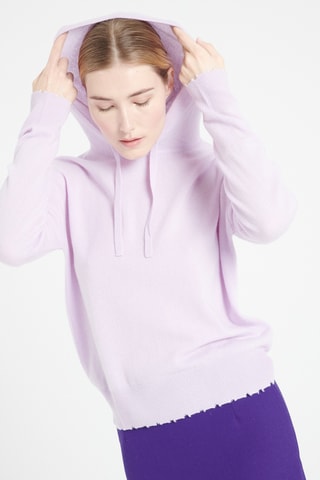 Sweat oversize à capuche en cachemire  Mia 16 - Violet