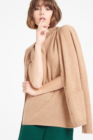 Gilet slim en cachemire Lilly 4A - Camel