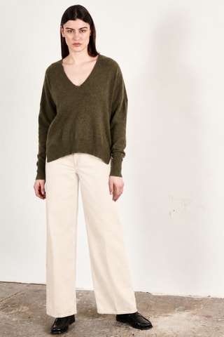 Pull réversible oversize en cachemire Ria 3 - Kaki