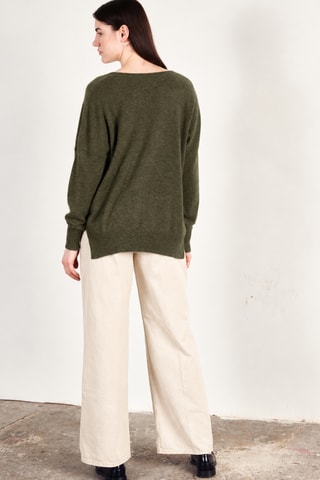 Pull réversible oversize en cachemire Ria 3 - Kaki