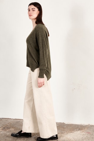Pull réversible oversize en cachemire Ria 3 - Kaki
