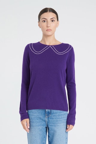 Pull ajusté en cachemire Zaya 11 - Violet