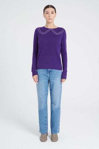 Pull ajusté en cachemire Zaya 11 - Violet