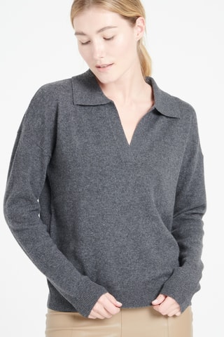 Polo loose en cachemire Mia 3 - Gris