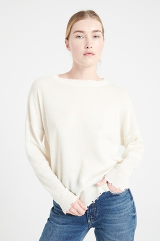 Pull oversize en cachemire Mia 17 - Blanc