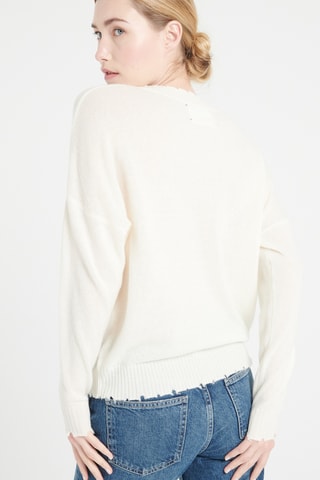 Pull oversize en cachemire Mia 17 - Blanc