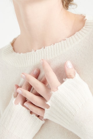 Pull oversize en cachemire Mia 17 - Blanc