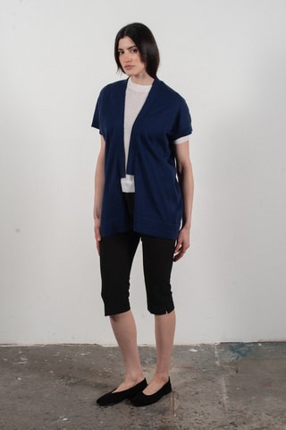 Gilet oversize en laine et cachemire Kelly 5 - Bleu