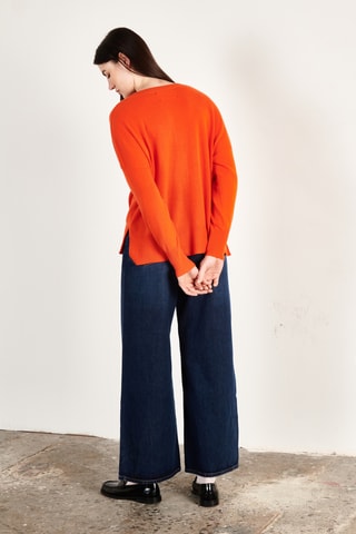 Pull oversize en cachemire Hana 1 - Orange