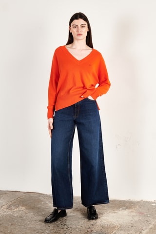 Pull oversize en cachemire Hana 1 - Orange