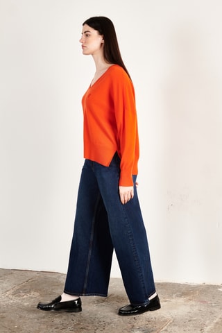 Pull oversize en cachemire Hana 1 - Orange