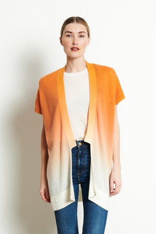 Kimono oversize en cachemire Ava 11 - Orange