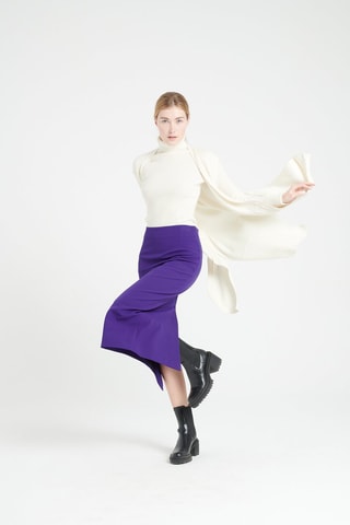 Cardigan ample en cachemire sans manches Mia 6 - Blanc