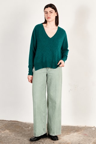 Pull réversible oversize en cachemire Ria 3 - Vert
