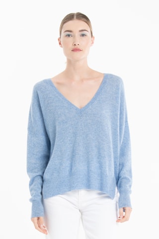 Pull réversible oversize en cachemire Ria 3 - Bleu