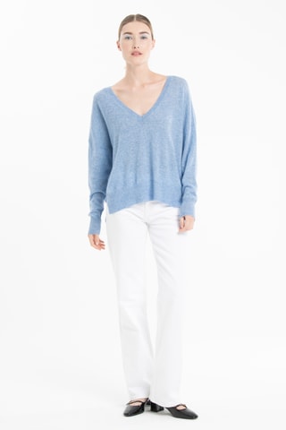 Pull réversible oversize en cachemire Ria 3 - Bleu