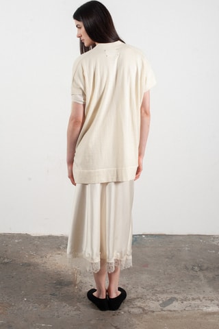 Gilet oversize en laine et cachemire Kelly 5 - Blanc