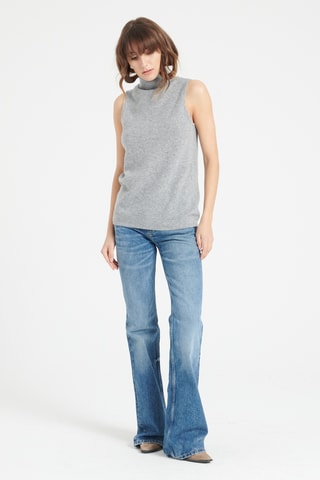Pull slim en cachemire sans manches Lilly 13 - Gris