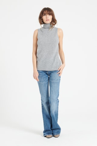 Pull slim en cachemire sans manches Lilly 13 - Gris
