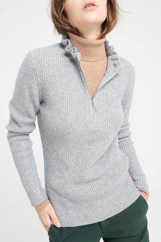 Pull ajusté en cachemire Mia 4 - Gris