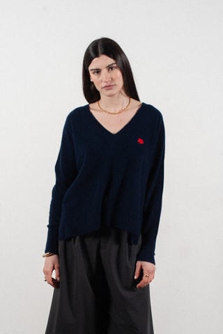 Pull oversize en cachemire Hana 1 - Bleu