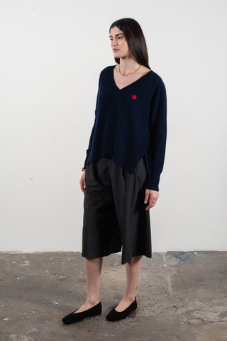 Pull oversize en cachemire Hana 1 - Bleu