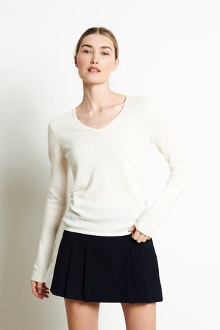 Pull ajusté en cachemire Lilly 2 - Blanc