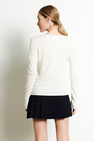 Pull ajusté en cachemire Lilly 2 - Blanc