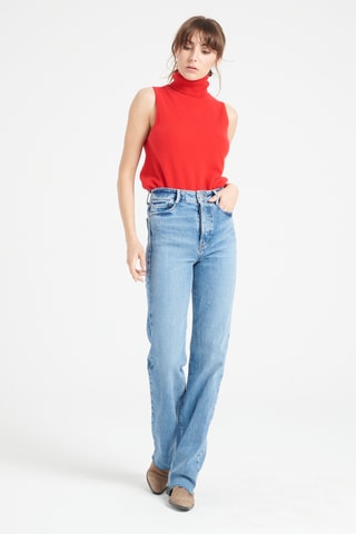 Pull slim en cachemire sans manches Lilly 13 - Rouge