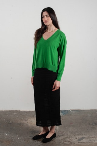 Pull oversize en laine et cachemire Kelly 10 - Vert