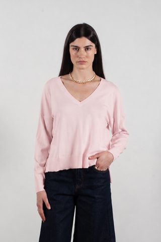 Pull oversize en laine et cachemire Kelly 10 - Rose