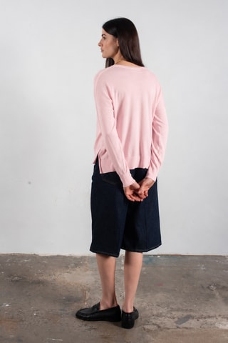Pull oversize en laine et cachemire Kelly 10 - Rose